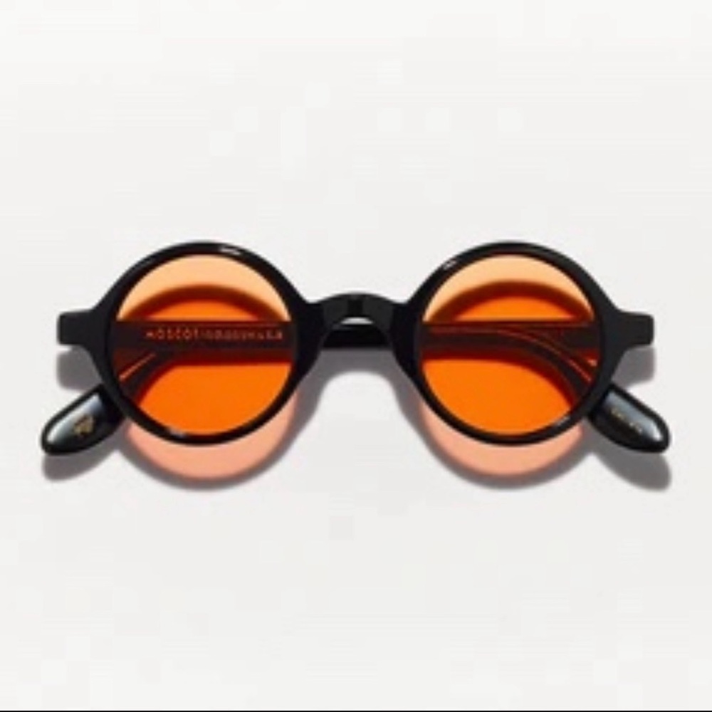 Moscot Round Black Frames With Orange Lenses - image 2